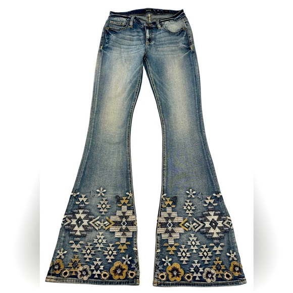 Miss Me Denim - Miss Me Retro embroidered Flare jeans 27